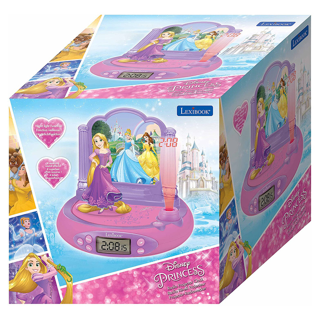 Lexibook 3D Wecker mit Disney Prinzessinnen Projektor
