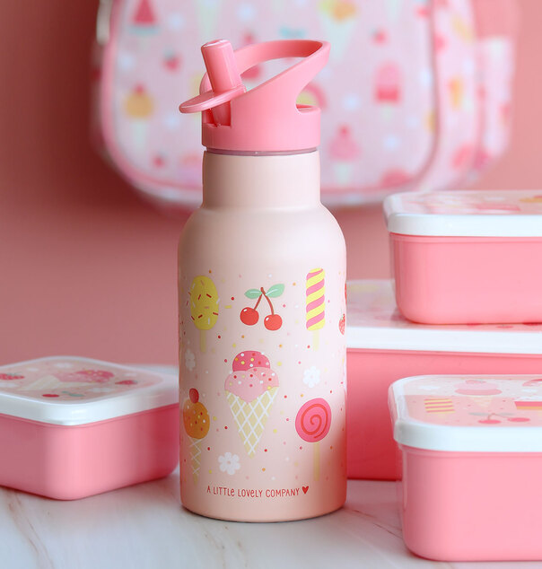 A Little Lovely Company - nerezová fľaša na pitie, 350 ml - zmrzlina