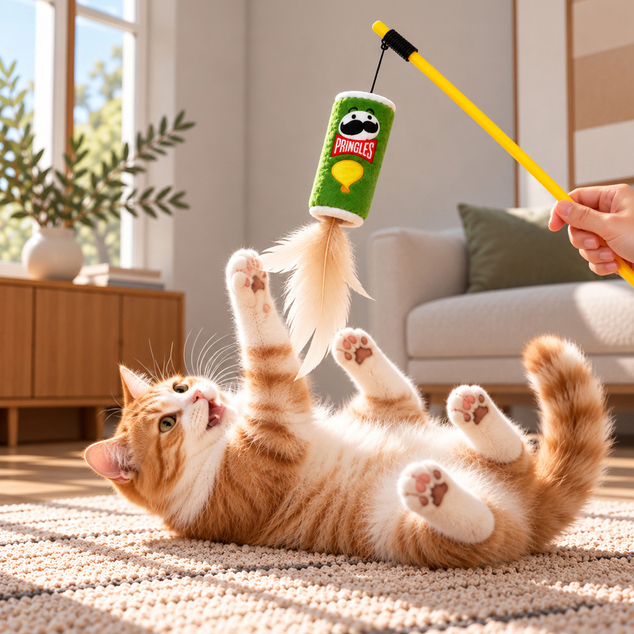 PRINGLES Katzenspielzeug Grün