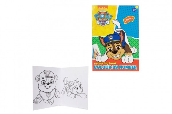 Maľovanie podľa čísel pracovný zošit so samolepkami Paw Patrol 21x29,5cm
