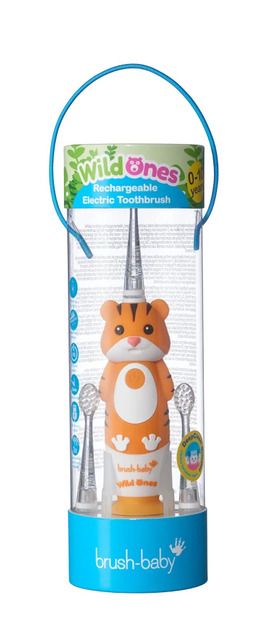 Brush-baby EK detská sonická kefka WildOnes, tiger, 0-10 rokov