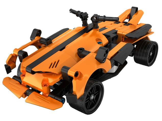 iM.MASTER Stavebnica 2v1 auto na spätné natiahnutie plast 278 dielikov oranžové