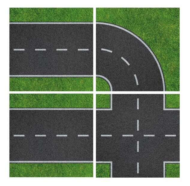 BRIXIES Plus 225.005 Design-Bauplatte - gerade Straße 25,5 x 25,5 cm