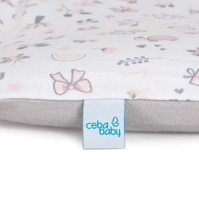 CEBA BABY Copertura per fasciatoio morbida 2 pz Candy Pink, Bird World+Light grey, Bir