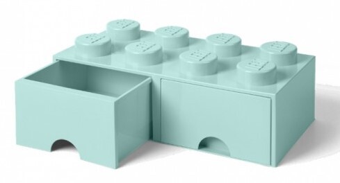 LEGO® úložný box 8 - so zásuvkami aqua 250 x 500 x 180 mm