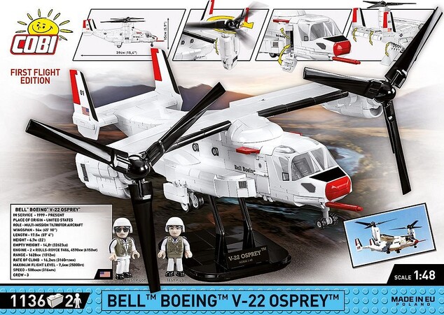 Cobi Armed Forces Bell Boeing V-22 Osprey, 1:48, 1136 k, 2 f