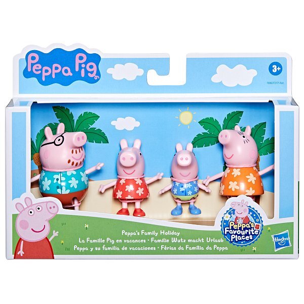 Peppa Pig famille en vacances, ensemble de 4 figurines