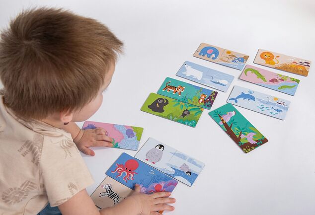 KukiKuk 80036 Veľké puzzle duo Kde býva zvieratká