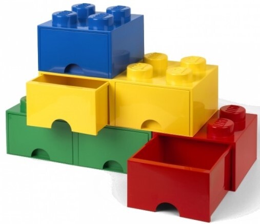 LEGO® кутия за съхранение 4 - с чекмедже червена 250 x 250 x 180 мм