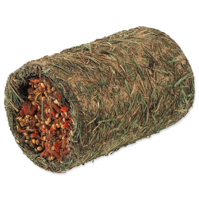 Pochúťka Tunel Nature Land Nibble zo sena plnená mrkvou 125g