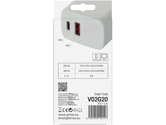 Sieťový USB adaptér (zdroj) GaN PD 20W