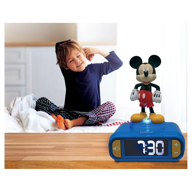Lexibook Budík s nočným 3D svetlom Myšiak Mickey