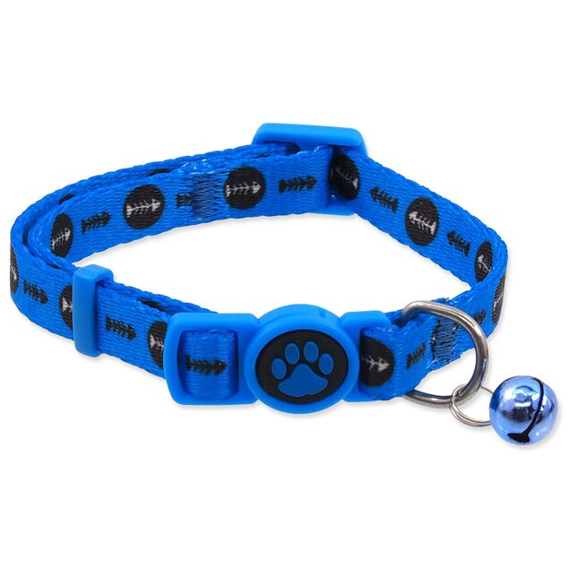 Obojok Active Cat nylon XS rybka modrý 1x19-31cm