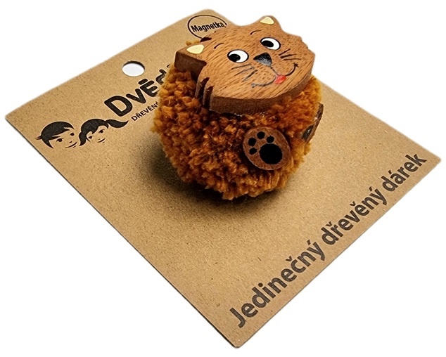 2Kids Toys Drevená magnetka veľká pompon Mačka