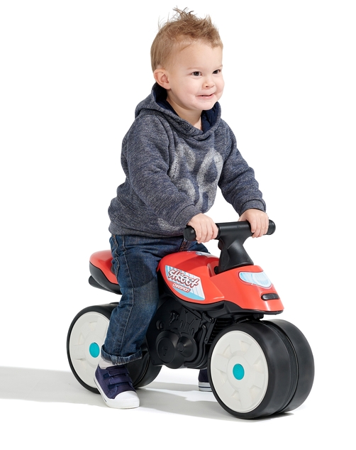 Falk Baby Moto Street Champion s tichými gumenými kolieskami - červené