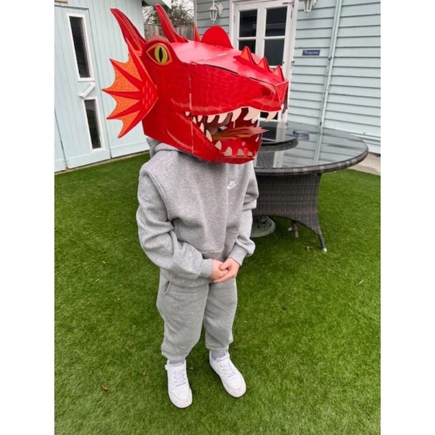 Fiesta Crafts Kreatívna súprava 3D maska Červený drak