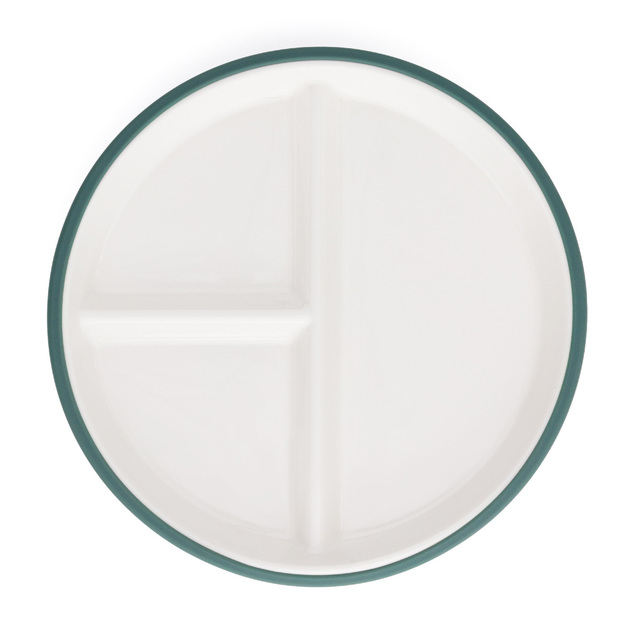PETITE&amp;MARS Farfurie ceramică cu husă din silicon Misty Green