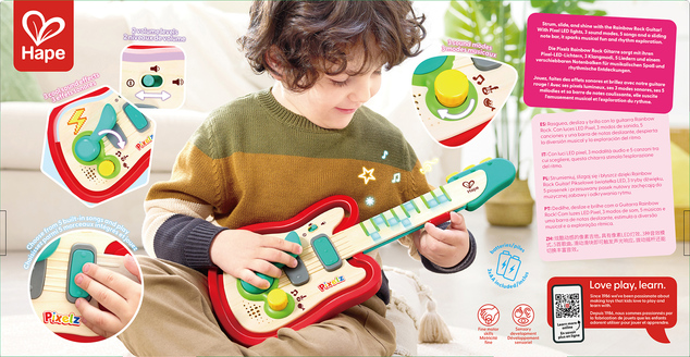 Hape Pixelz Rainbow - Guitare avec effets lumineux et sonores