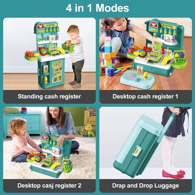 Pokladňa set stolík v kufríku 49 x 24 x 61,5 cm
