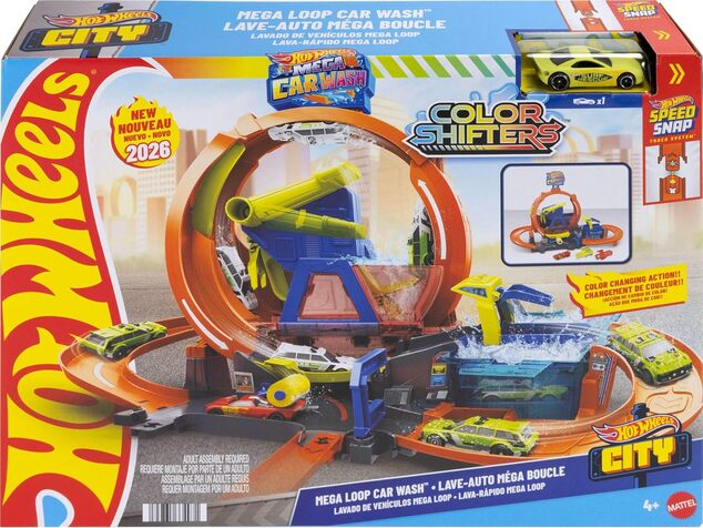Mattel Hot Wheels City Mega Loop - Autowaschanlage mit 1 Farbwechsler
