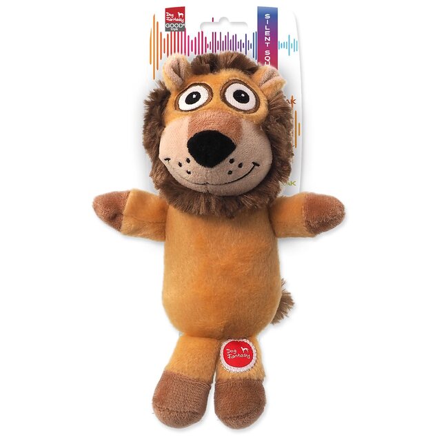 Hračka Dog Fantasy Silent Squeak lev oranžový 23cm