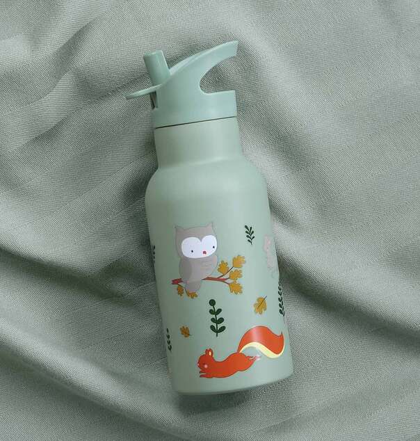A Little Lovely Company - nerezová fľaša na pitie, 350 ml  - kamaráti z lesa