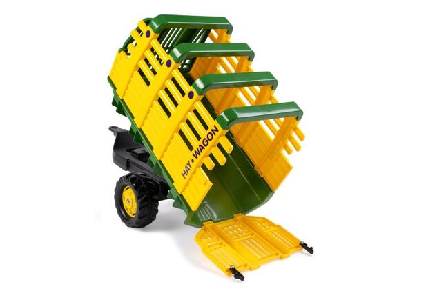 Rollytoys Vlečka na seno za traktor 1osá Hay Wagon - zelenožltá