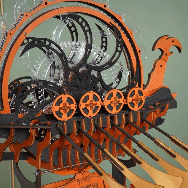 RoboTime 3D drevená skladačka Dračia loď Vikingov