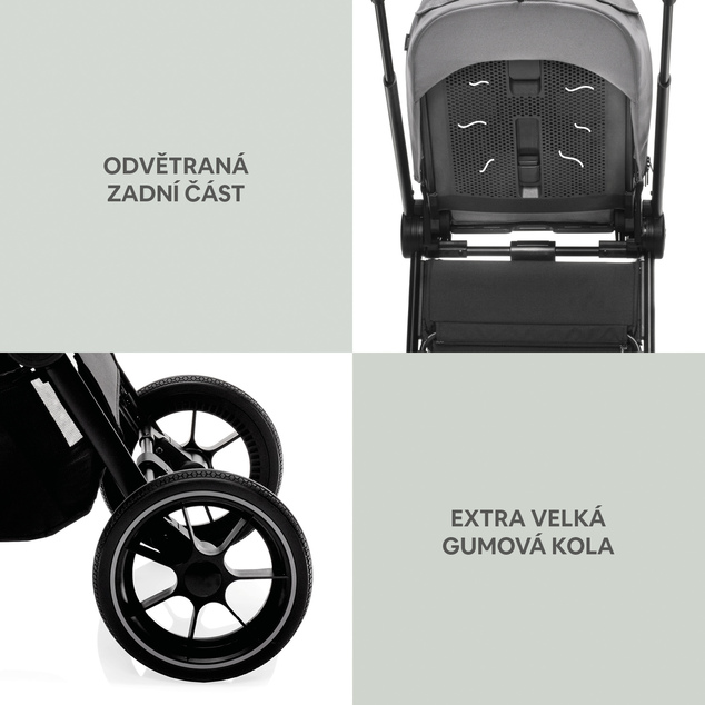 Set kočík Move Cross 3 + hlboká korba Move XL 3 + autosedačka, All Black