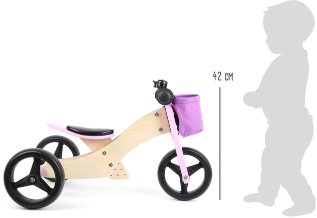 Small Foot Drevené odrážadlo Trike 2v1 ružové