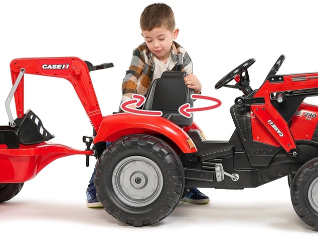 Falk Trettraktor 996Y Case IH mit Lader, Bagger und Anhänger
