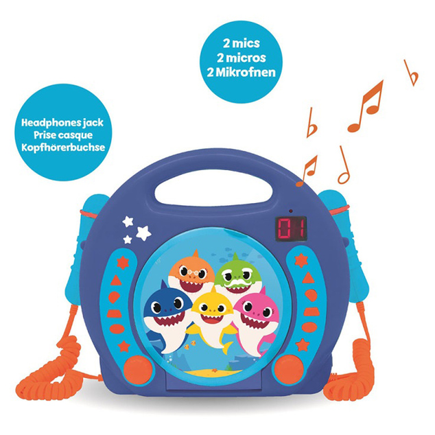 Lexibook Prenosný CD prehrávač s 2 mikrofónmi Baby Shark