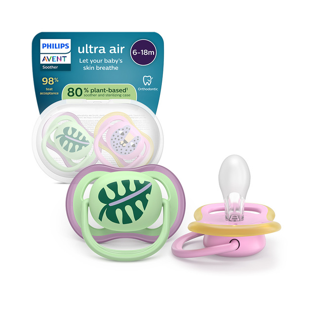 Philips AVENT Schnuller Ultra Air rosa/grün 6-18m Bild Mädchen 2Stk