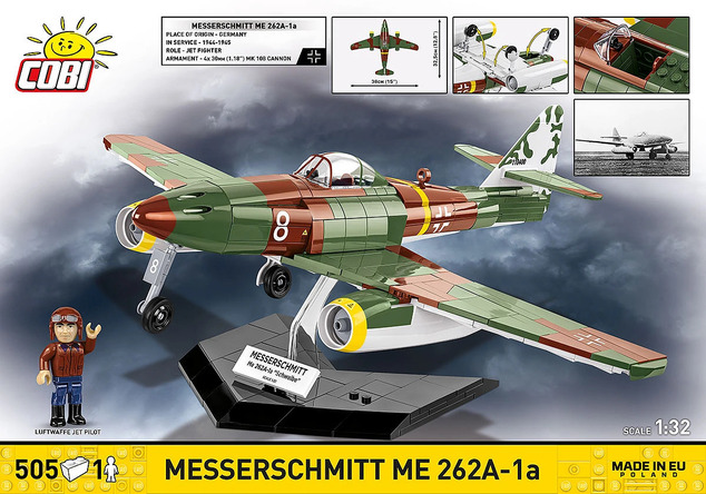 Cobi 5776 II WW Messerschmitt Me 262A-1a "Schwalbe", 1:32, 505 p, 1 f