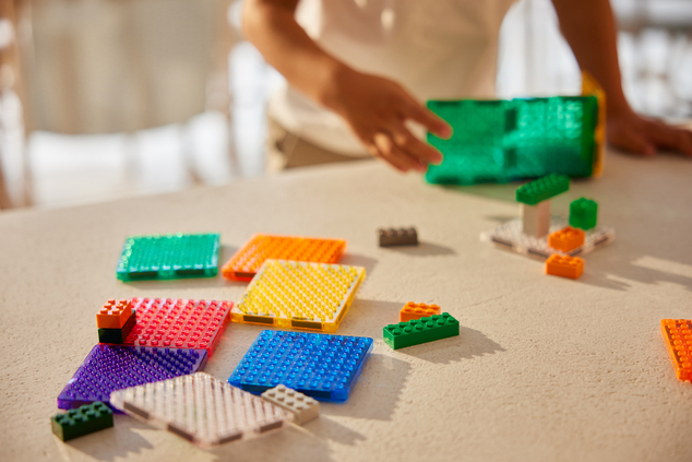 Cleverclixx Mágneses építőkészlet Brick Tiles Pack Intense – 16 db