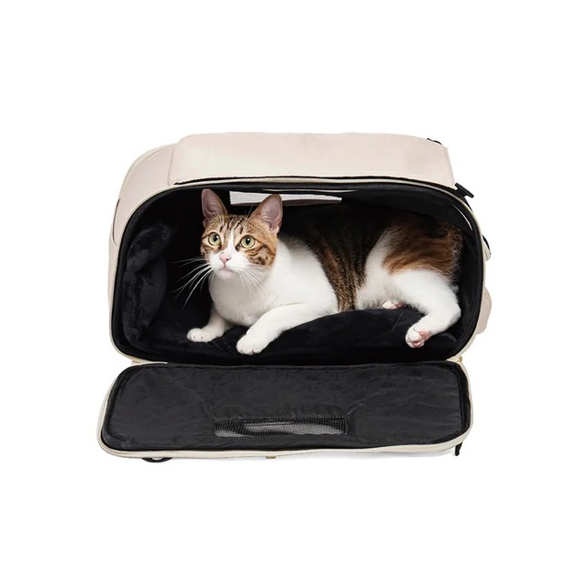 FIKAGO Tragbarer Reiseträger für Hunde und Katzen Truffle Grey