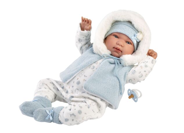 Llorens 84485 NEW BORN - realistická bábika bábätko so zvukmi a mäkkým látkovým telom - 44
