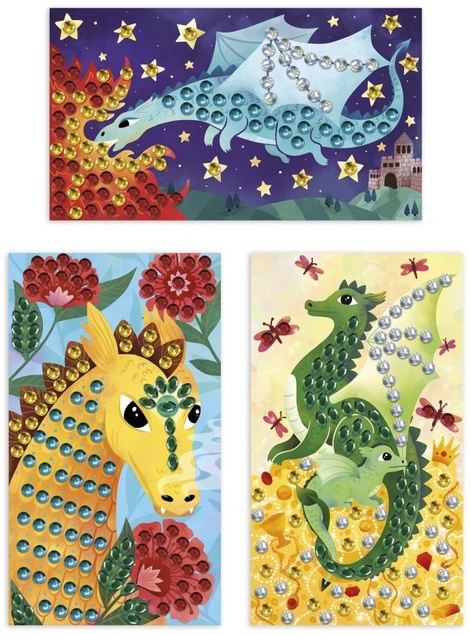 Janod Atelier Deco Bilder mit Pailletten Drachen ab 6 Jahren