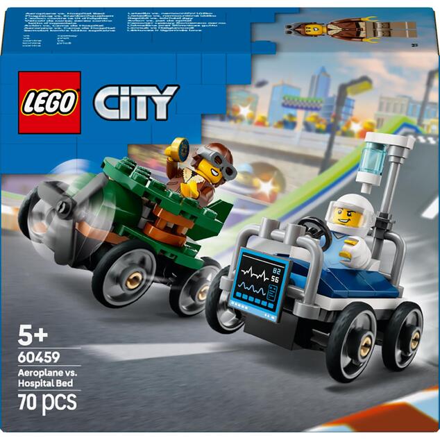 LEGO® City 60459 Rennpaket: Flugzeug vs. Krankenhausbett