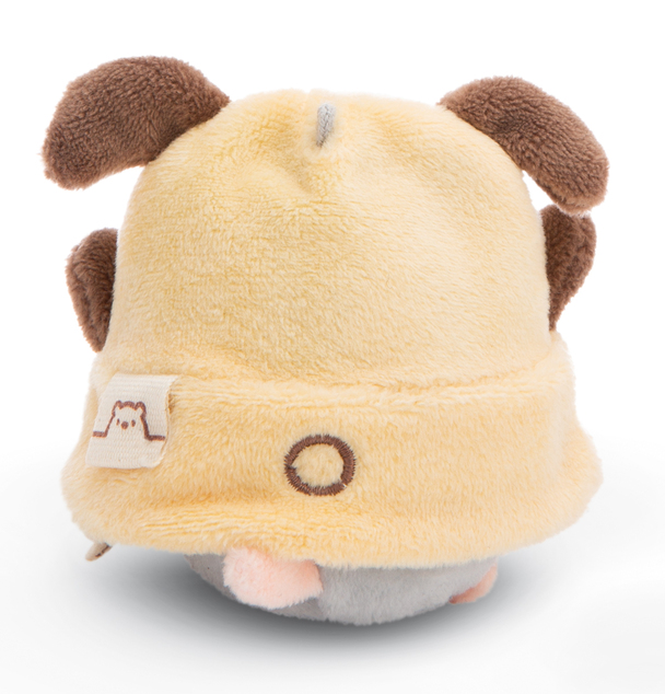 NICI pluș MyMochi Hamster Shai 8cm în costum de cățeluș și biscuiți, set ambalaj cadou 8,5x