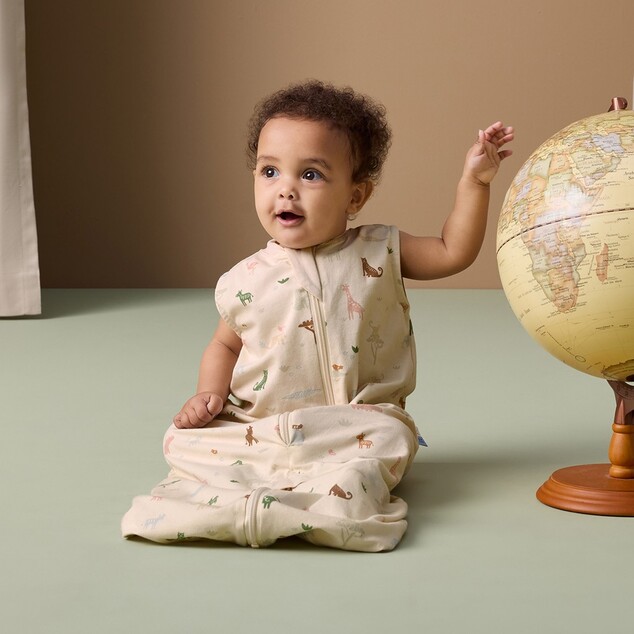 ERGOPOUCH Vak a overal na spanie 2v1 organická bavlna Suit Savannah 8-24 m, 8-14 kg, 0,2 t