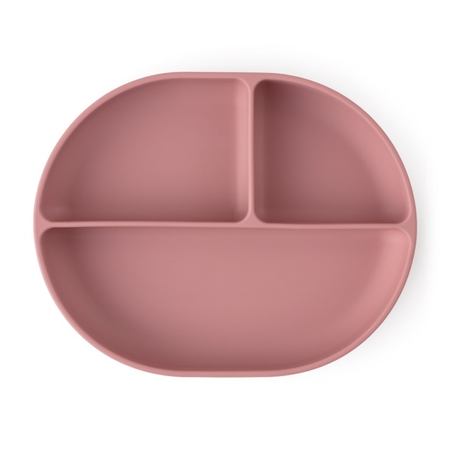 PETITE&amp;MARS Tanierik silikónový deliaci oválny Take&amp;Match Dusty Rose 6m+
