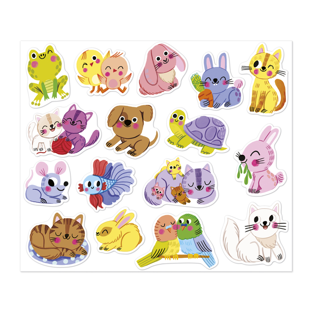 Janod Stickers Samolepky Domáce zvieratá 100 ks od 18 mesiacov