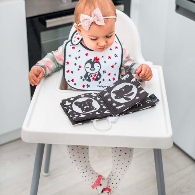 BABYONO Podbradník Froté, malý, vodeodolný 3m+ tučniak