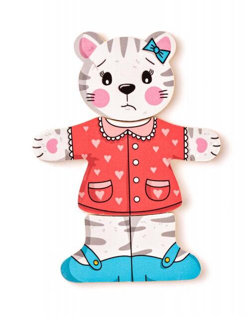 Woody Puzzle guardaroba Kitten, 18 pezzi
