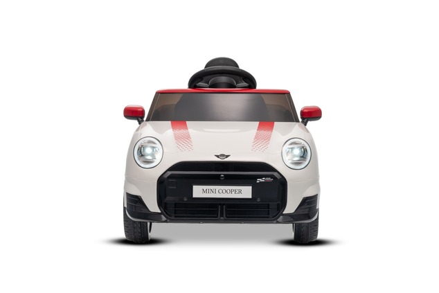 Elektrické autíčko BMW Mini Cooper 12V, biele, USB Vstup s Bluetooth pripojením na MP3 Pre