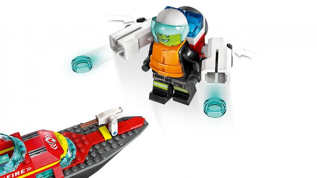 LEGO® City 60373 Barcă și barcă de salvare a incendiilor