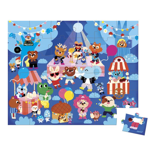 Janod Puzzle v kufríku Party Time 36 ks