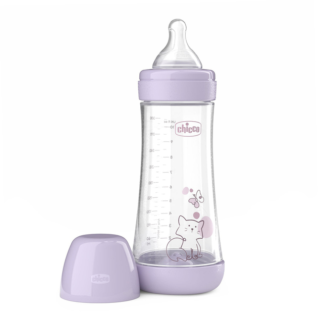 CHICCO Biberón anticólico Perfect5 300 ml niña flujo rápido 4m+