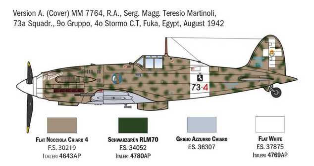 Model Kit letadlo 1481 - MC.202 Folgore Aces (1:72)
